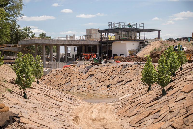 Playground, pond take shape at Gathering Place